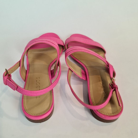 Talbots Pink Leather Strap Sandals Women's Size 7 Flat Slingback Strappy Summer - Picture 5 of 7